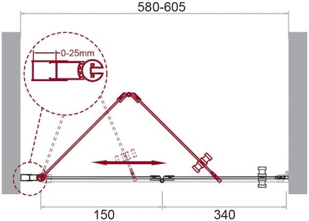 Душевая дверь BelBagno Albano 60 ALBANO-BS-12-60-C-Cr профиль Хром стекло прозрачное 