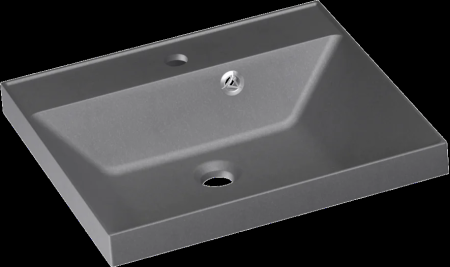 Тумба с раковиной Style Line Батлер Люкс Plus 50 напольная, белый глянец, раковина серый шелк 