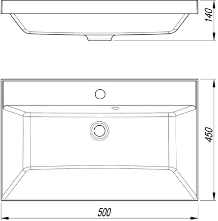 Тумба с раковиной Style Line Батлер Люкс Plus 50 напольная, белый глянец, раковина серый шелк 
