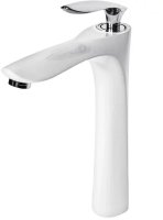 Смеситель для раковины высокий Grocenberg GB3001WC, белый/хром