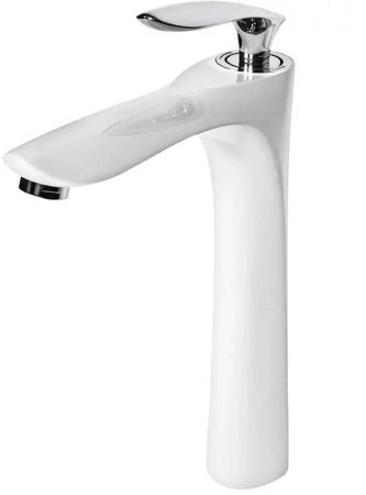 Смеситель для раковины высокий Grocenberg GB3001WC, белый/хром 