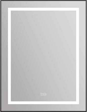 Зеркало BelBagno Kraft 68.5 SPC-KRAFT-685-885-TCH-WARM-NERO с подсветкой с подогревом Черное с сенсорным выключателем 