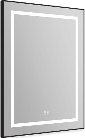 Зеркало BelBagno Kraft 68.5 SPC-KRAFT-685-885-TCH-WARM-NERO с подсветкой с подогревом Черное с сенсорным выключателем 