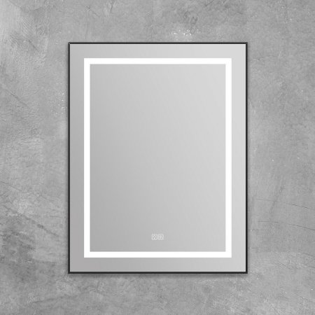 Зеркало BelBagno Kraft 68.5 SPC-KRAFT-685-885-TCH-WARM-NERO с подсветкой с подогревом Черное с сенсорным выключателем 