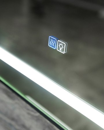 Зеркало BelBagno Kraft 68.5 SPC-KRAFT-685-885-TCH-WARM-NERO с подсветкой с подогревом Черное с сенсорным выключателем 