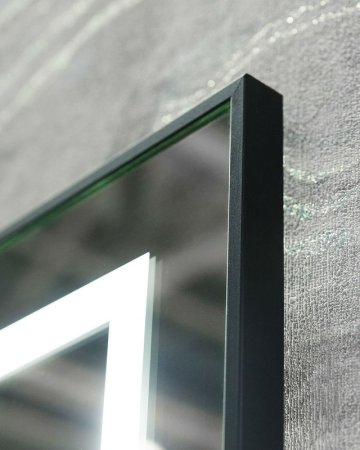 Зеркало BelBagno Kraft 68.5 SPC-KRAFT-685-885-TCH-WARM-NERO с подсветкой с подогревом Черное с сенсорным выключателем 