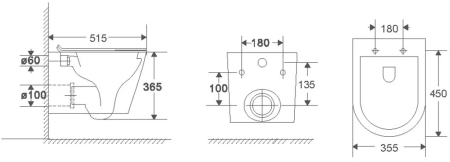 Подвесной унитаз Vincea Piatti VT1-11T торнадо 