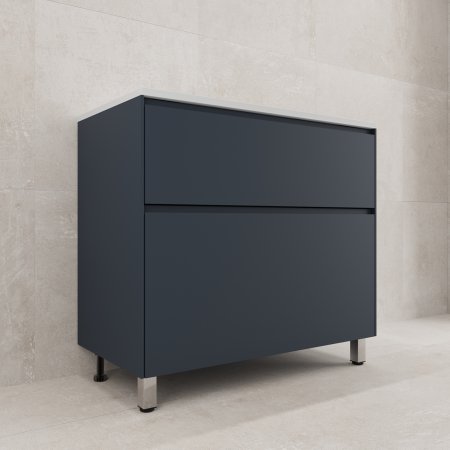 Тумба напольная "ЛИМА 90" эмаль, под раковину LINE 90, 2 ящ., PLUS, графит 