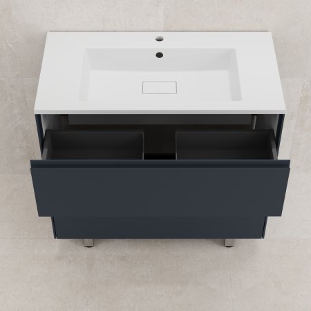 Тумба напольная "ЛИМА 90" эмаль, под раковину LINE 90, 2 ящ., PLUS, графит 