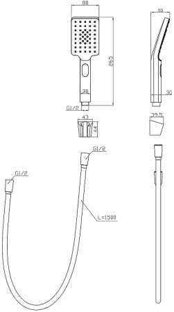 Душевой гарнитур BelBagno Luce LUC-DFS-CRM Хром 