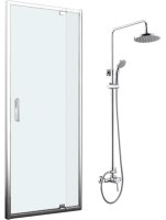 Душевая дверь в нишу WasserKRAFT Berkel 48P04 90 см с душевой стойкой и смесителем