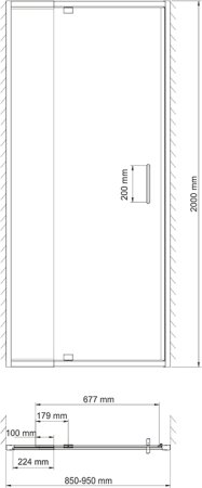 Душевая дверь в нишу WasserKRAFT Berkel 48P04 90 см с душевой стойкой и смесителем 