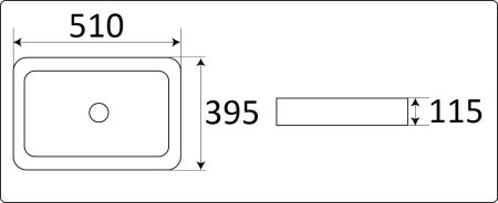 Раковина накладная CeramaLux 7050K 