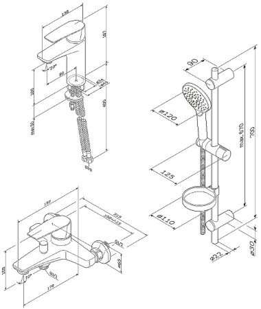 Комплект смесителей AM.PM Gem F40990A00 Хром 