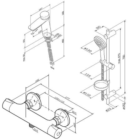 Комплект смесителей AM.PM Inspire V2.0 F40950A03 Хром 