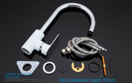 Смеситель для кухни Gappo G48 G4048 Белый Хром 