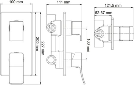 Смеситель WasserKRAFT Aller 10671 С ВНУТРЕННЕЙ ЧАСТЬЮ, для ванны и душа 