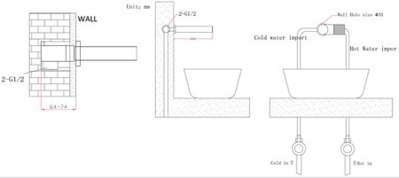 Смеситель для раковины Bronze de Luxe Avantgarde 2021MH Черный Розовое золото 