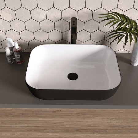 Раковина-чаша Grossman 46 GR-4041BW Белая Черная 