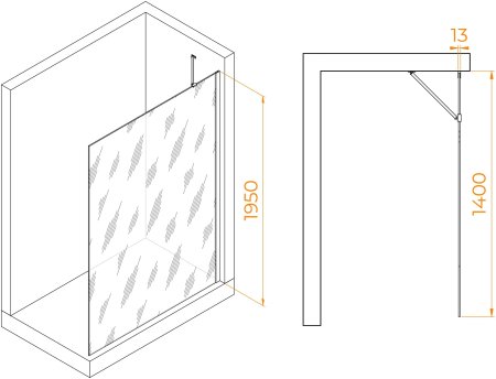 Душевая перегородка RGW WA-110B 1400 