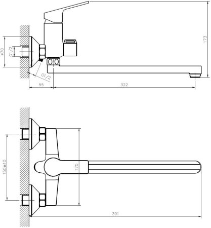 Смеситель для ванны и душа ESKO SAINT-PETERSBURG (SPb 31) 
