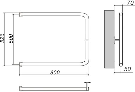 Водяной полотенцесушитель Grota Modesto 50х80 Хром 