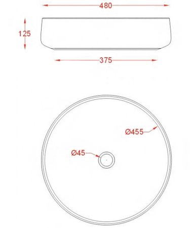 Раковина-чаша Artceram Cognac 48 COL002 17 00 Nero matt 