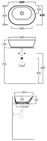 Раковина-чаша Simas Wave 60 WA02 bi*0 Белая 