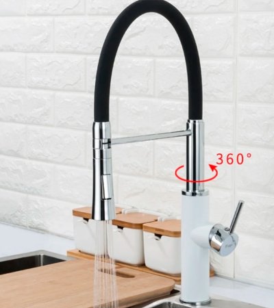 Смеситель для кухни Frap F4452-8 Белый Черный 