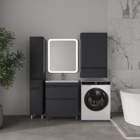 Тумба напольная STYLELINE "Атлантика 70", Люкс Плюс графит с раковиной Атлантик 70