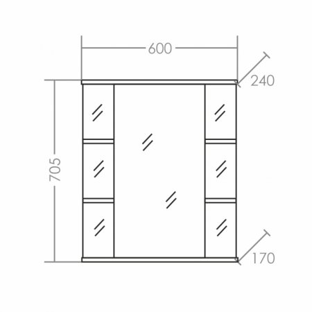 Зеркало-шкаф Санта Герда 60 свет, фацет 