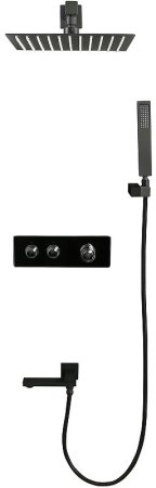 Душевая система ALMAes Olef TVZ-0898 с термостатом Черная матовая 