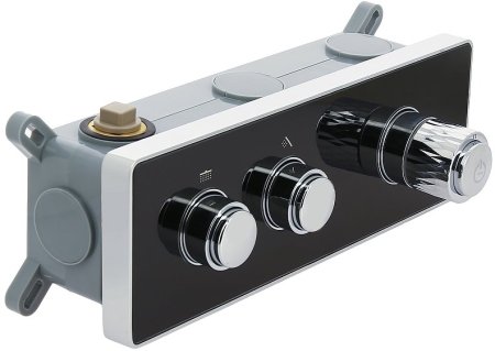 Душевая система ALMAes Olef TVZ-0898 с термостатом Черная матовая 