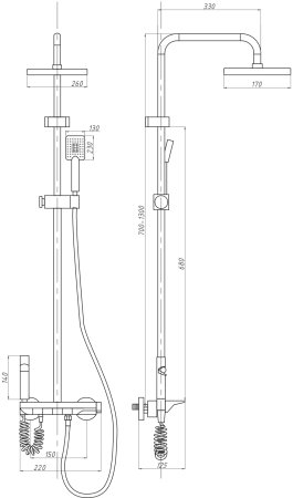 Душевая система ПСМ-Профсан тип См-ВДшОРНТрА (PSM-900-81GA) 
