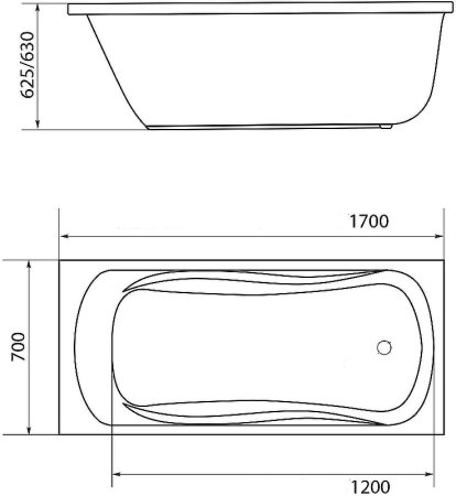 Акриловая ванна Creto Classio 170х70 10-17070 без гидромассажа 