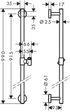 Душевая штанга Hansgrohe Unica Comfort 26402000 Хром 