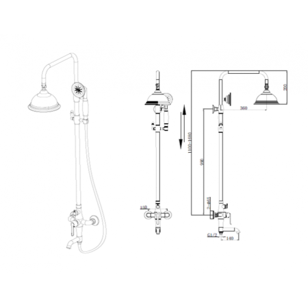 Душевая система Landberg ( Bognar ) LB-1505 Хром 