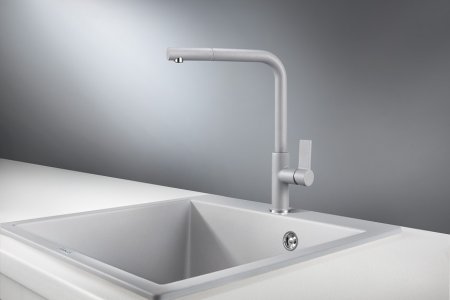 Смеситель Granula GR-2502 для кухонной мойки, алюминиум 