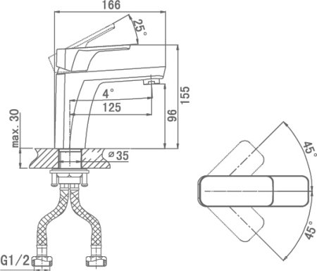 Смеситель D&K Berlin Technishe DA1432115 для раковины, черный 