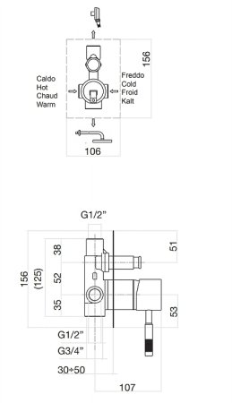 Смеситель для душа Fiore Xenon 44CR7517 Хром 