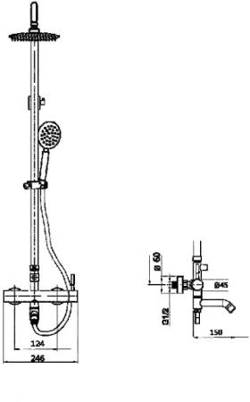 Душевая система HANSEN H32304G Сатин 