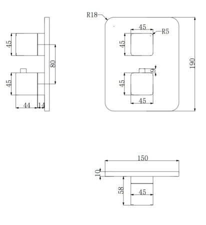 Душевой комплект Omnires Parma SYSPM17ACRB с термостатом хром/белый 