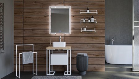 Зеркало в стальной раме VELVEX Gelou 60 white 