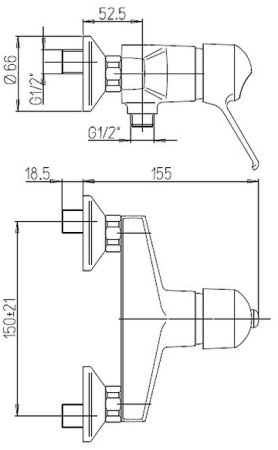 Смеситель для душа Paini Creta 30CR511R2LMKM Хром 