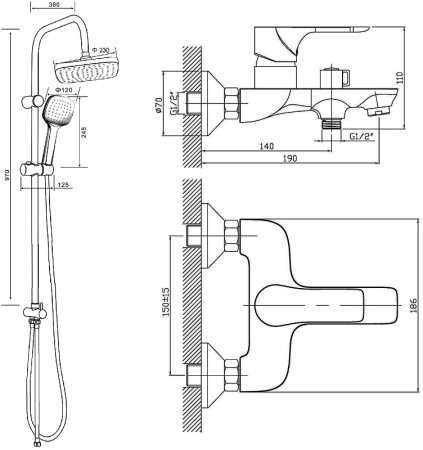 Душевая система Orange Aristo M19-944w Белая 