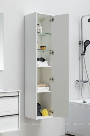 Шкаф-пенал для ванной Aquanet Lino 35 белый матовый 