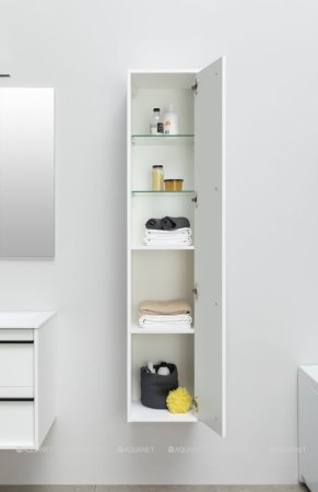 Шкаф-пенал для ванной Aquanet Lino 35 белый матовый 