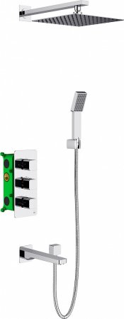 Душевой комплект Timo Petruma SX-5049/00SM 3-х режимная, с термостатом, хром 