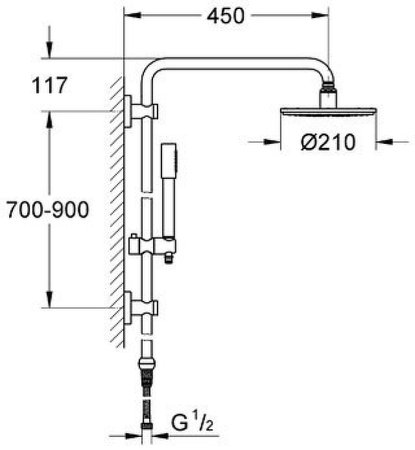 Душевая система Grohe Rainshower System 210 27030000 Хром 