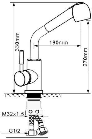 Смеситель для кухни Melana F8109 Сатин 